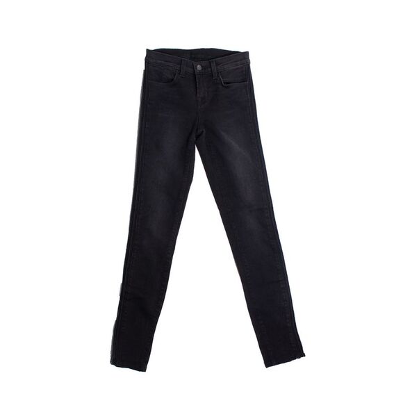 J Brand Black jeans with leather trimming